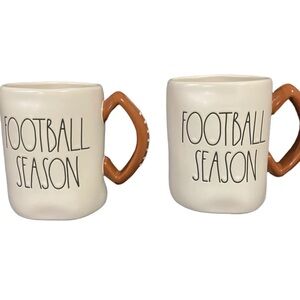 Two Rae Dunn Football Season Ceramic Mugs